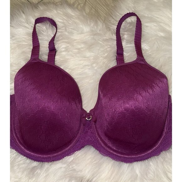 Chantelle 3585 C Chic Sexy Spacer Underwire T-Shirt Bra Printed 32DDD Purple - Picture 3 of 7